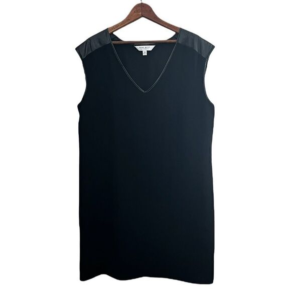 Nine West Suit Separates Faux Leather Trim Dress - Picture 1 of 6